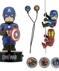 NECA Marvel - Captain America Gift Set - Scalers Hubsnaps Body Knocker & Earbuds