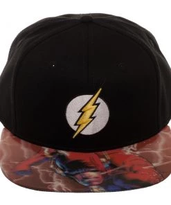 Bioworld DC Comics The Flash 3D Logo Lenticular Bill Black Snapback Hat
