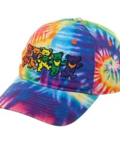 Bioworld Music The Grateful Dead Tie-Dye Marching Bears Rainbow Unisex Adjustable Dad Hat