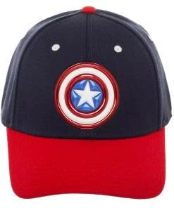 Bioworld Marvel Captain America Shield Flex-Fit Baseball Cap Hat