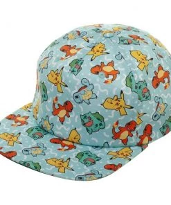 Bioworld Anime Pokemon All Over Character Snapback Hat