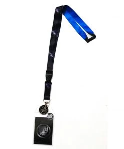 Bioworld Marvel Black Panther Movie Logo Lanyard Sticker ID Holder & Metal Charm