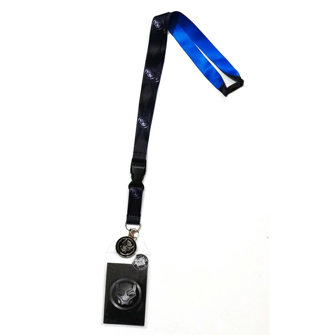 Bioworld Marvel Black Panther Movie Logo Lanyard Sticker ID Holder & Metal Charm 4 Bioworld Marvel Black Panther Movie Logo Lanyard Sticker ID Holder & Metal Charm