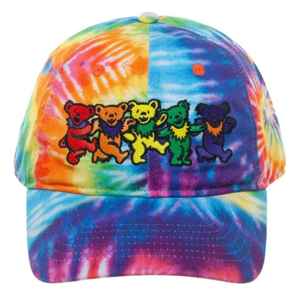 Bioworld Music The Grateful Dead Tie-Dye Marching Bears Rainbow Unisex Adjustable Dad Hat 4 Bioworld Music The Grateful Dead Tie-Dye Marching Bears Rainbow Unisex Adjustable Dad Hat