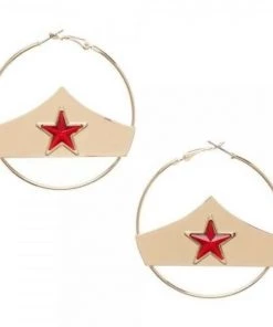 Bioworld WONDER WOMAN Star Hoop Earrings