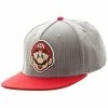 Bioworld Super Mario Bros. Gray And Red Snapback Hat 1 Bioworld Super Mario Bros. Gray And Red Snapback Hat