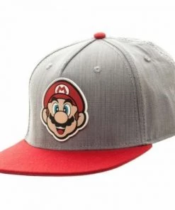 Bioworld Super Mario Bros. Gray And Red Snapback Hat