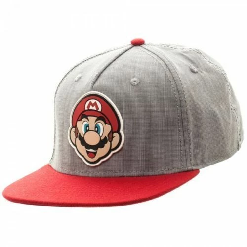 Bioworld Super Mario Bros. Gray And Red Snapback Hat 3 Bioworld Super Mario Bros. Gray And Red Snapback Hat