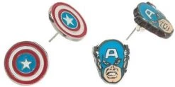 Bioworld Marvel: Captain America Stud Earrings Set