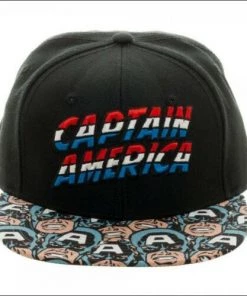 Bioworld Marvel Captain America Sublimated Flat Bill Snapback Hat