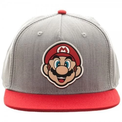 Bioworld Super Mario Bros. Gray And Red Snapback Hat 4 Bioworld Super Mario Bros. Gray And Red Snapback Hat