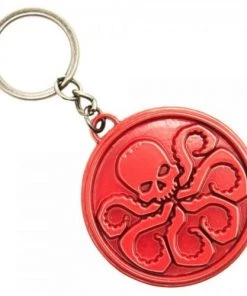 Bioworld Marvel Red HYDRA Logo Symbol Metal Keychain