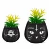 Silver Buffalo Purr Evil Ouija Cat Mini Ceramic Planter