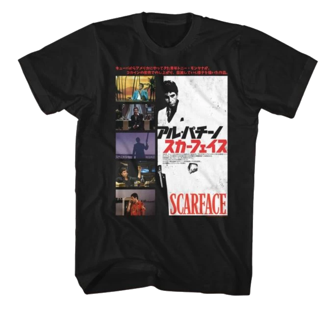 American Classics Scarface JPN Cover Black Adult Woman T-Shirt Movies 3 American Classics Scarface JPN Cover Black Adult Woman T-Shirt Movies