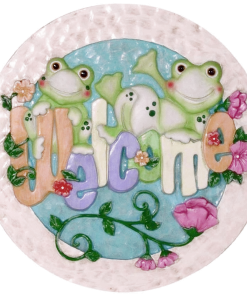 Spoontiques Frogs With Welcome Stepping Stone Home Decor & Posters