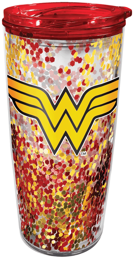 Spoontiques Wonder Woman Logo Glitter Travel Cup DC Comics 3 Spoontiques Wonder Woman Logo Glitter Travel Cup DC Comics