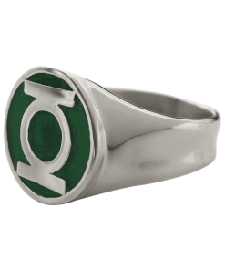 Body Vibe Men's Green Lantern Lantern Symbol Stainless Steel Ring