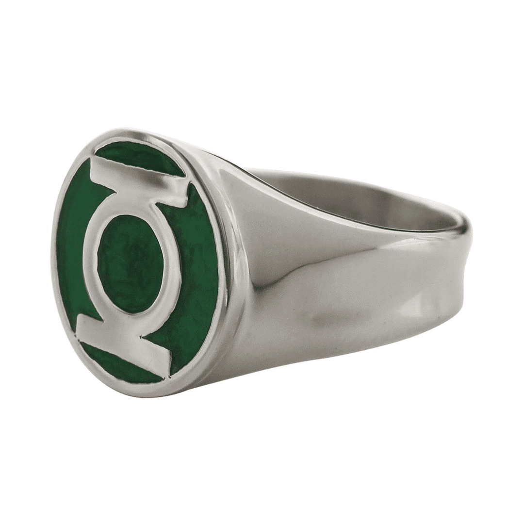 Body Vibe Men's Green Lantern Lantern Symbol Stainless Steel Ring 3 Body Vibe Men's Green Lantern Lantern Symbol Stainless Steel Ring