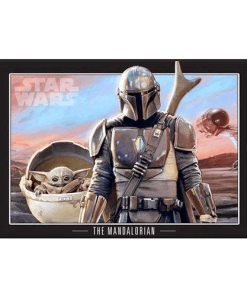 Silver Buffalo Star Wars The Mandalorian And The Child Wood Wall Art