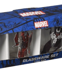 Silver Buffalo Marvel Comics Villains 4 Pc. Clear Shot Glass Set