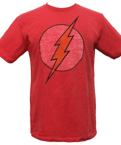 Bioworld SALE: Flash Distressed Logo Short Sleeve Graphic T-Shirt Red