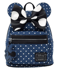 Loungefly Disney Minnie Polka Dot Denim Mini Backpack