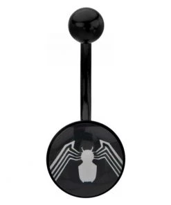 Body Vibe 14g 7/16 316L Surgical Black Plated Soiderman Navel Ring
