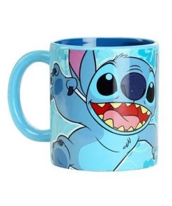 Silver Buffalo Lilo & Stitch Flower Leap 20oz. Ceramic Mug With Spinner Disney