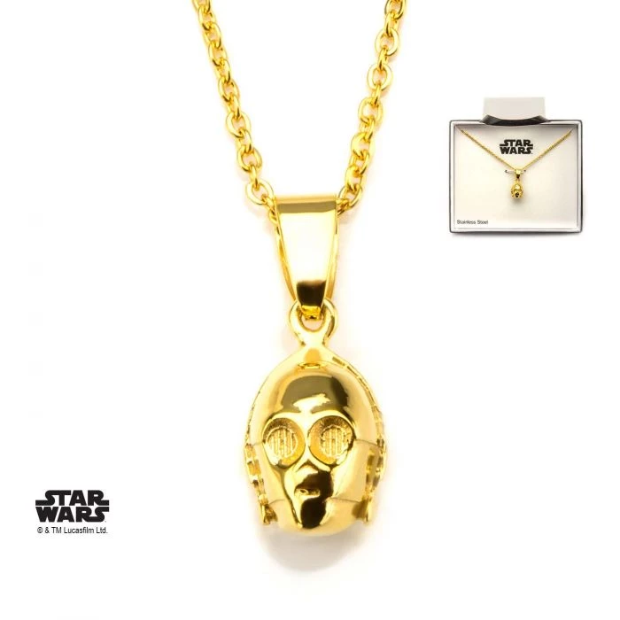 Body Vibe Star Wars C-3PO 3D Pendant With Chain 3 Body Vibe Star Wars C-3PO 3D Pendant With Chain