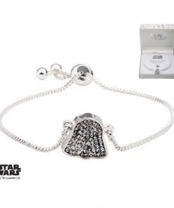 Body Vibe Disney Star Wars Silver Plated Darth Vader With Clear Gem Bracelet