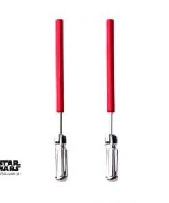 Body Vibe 18g 5/16 Star Wars Base Metal Red Light Saber Faux Earrings
