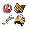 Body Vibe Star Wars Rebel Alliance Symbol And X- Wing Fighter Base Metal Pin Set