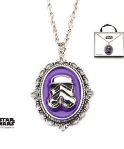 Body Vibe Disney Star Wars Stormtrooper Purple Cameo Pendant With Chain