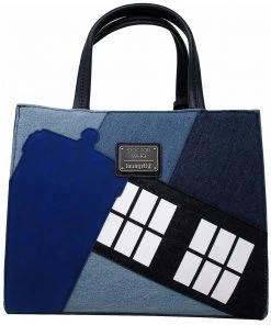 Loungefly Doctor Who TARDIS Denim Tote Bag 5 Loungefly Doctor Who TARDIS Denim Tote Bag