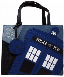 Loungefly Doctor Who TARDIS Denim Tote Bag