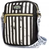 Buckle-Down Women's Crossbody Y Wallet - Beetlejuice Suit Strips Black & White