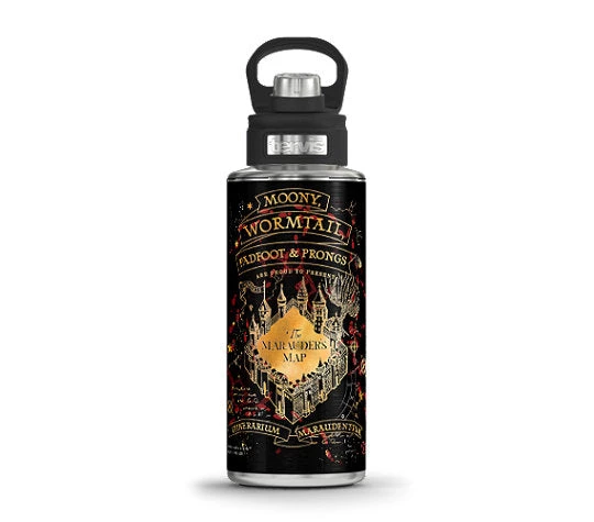 Tervis Harry Potter Black Marauders Map Stainless Steel Wide Mouth Bottle With Deluxe Spout Lid 4 Tervis Harry Potter Black Marauders Map Stainless Steel Wide Mouth Bottle With Deluxe Spout Lid