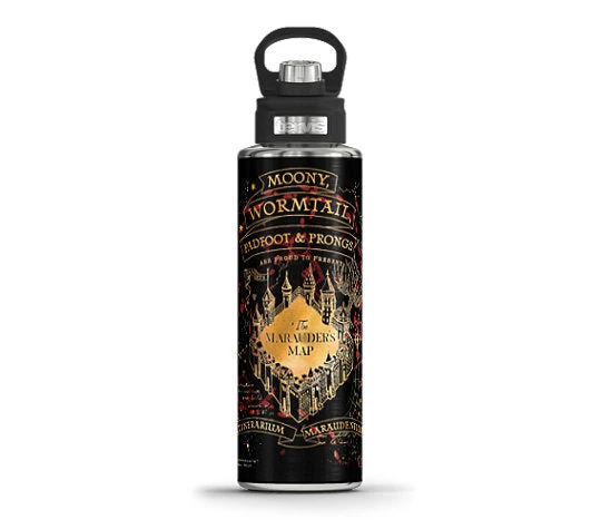 Tervis Harry Potter Black Marauders Map Stainless Steel Wide Mouth Bottle With Deluxe Spout Lid 5 Tervis Harry Potter Black Marauders Map Stainless Steel Wide Mouth Bottle With Deluxe Spout Lid