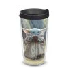 Tervis Mandalorian The Child Sipping Insulated Tumbler With Wrap And Black Lid Houseware