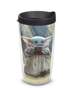 Tervis Mandalorian The Child Sipping Insulated Tumbler With Wrap And Black Lid Houseware