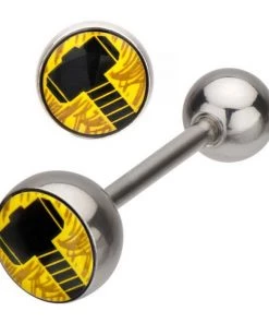 Body Vibe 14g 5/8" 316L Stainless Steel Barbell With Graphic Thor Logo Disney