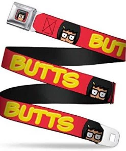 Buckle-Down Bob's Burgers Tina Face Full Color Bright Red/Yellows Webbing Seatbelt Buckle Belt