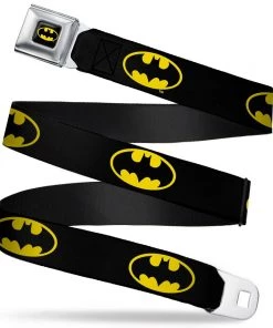 Buckle-Down Batman Full Color Black/Yellow Seatbelt Buckle Belt