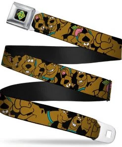 Buckle-Down Scooby Doo Dog Tag Full Color Black/Yellow/Blue Seatbelt Belt