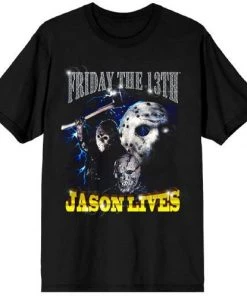 Bioworld Movies Friday The 13Th Jason Lives Black Men's T-shirt