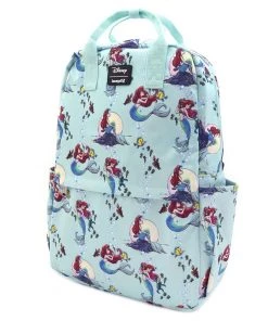 Loungefly Disney Ariel Scenes AOP Nylon Square Backpack