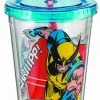 Vandor Marvel Comics - X-Men - Wolverine 18 Oz Acrylic Travel Cup With Lid And Straw