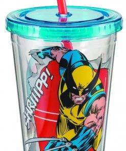 Vandor Marvel Comics - X-Men - Wolverine 18 Oz Acrylic Travel Cup With Lid And Straw