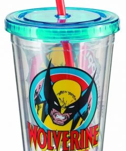 Vandor Marvel Comics - X-Men - Wolverine 18 Oz Acrylic Travel Cup With Lid And Straw