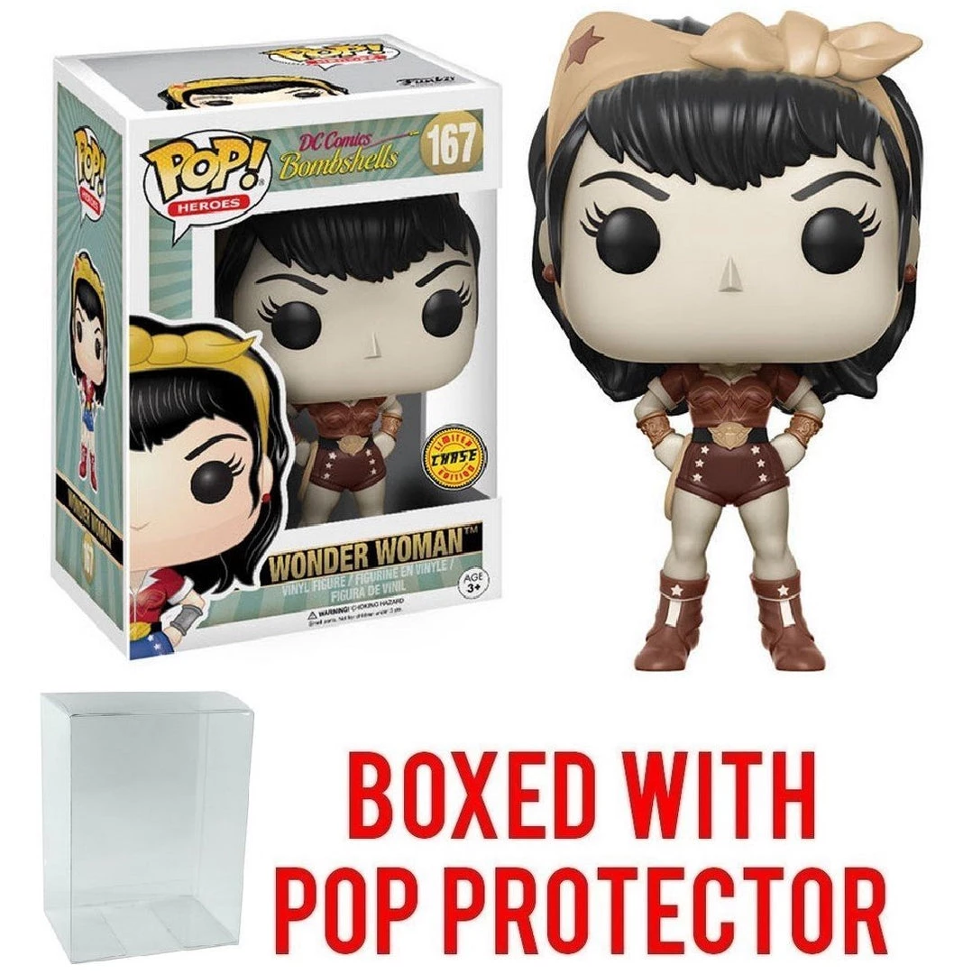Funko Pop! Heroes: DC Bombshells - Wonder Woman Limited Edition CHASE Variant Vinyl Figure Funko Pops! 3 Funko Pop! Heroes: DC Bombshells - Wonder Woman Limited Edition CHASE Variant Vinyl Figure Funko Pops!